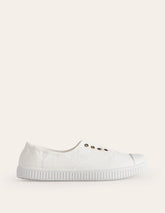 Laceless Canvas Plimsoll - Ivory
