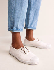 Laceless Canvas Plimsoll - Ivory