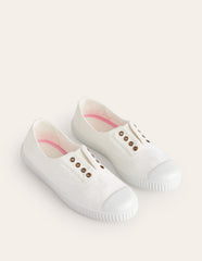 Laceless Canvas Plimsoll - Ivory