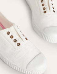 Laceless Canvas Plimsoll - Ivory