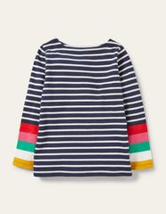Fun Breton - Ivory/Starboard Navy Rainbow