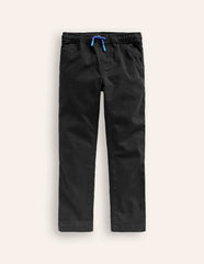 Slim Pull On Trousers - Black