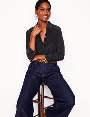 Sienna Silk Shirt - Black