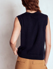 Eva Cashmere Vest - Navy