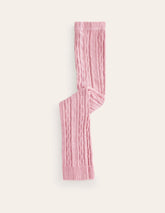 Cable Footless Tights - Vintage Pink