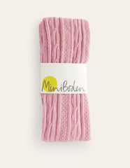 Cable Footless Tights - Vintage Pink