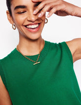 T - bar Chain Necklace - Gold