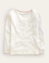 Long Sleeve Pointelle Top - Soft Ivory