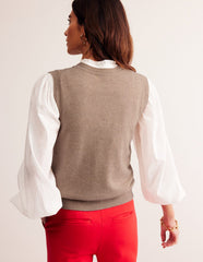 Eva Cashmere Vest - Chinchilla Melange