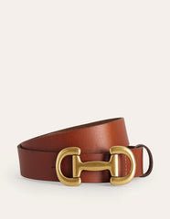 Iris Snaffle - Trim Leather Belt - Tan