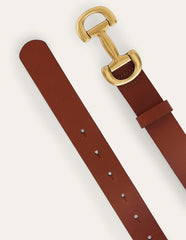 Iris Snaffle - Trim Leather Belt - Tan