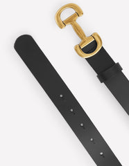 Iris Snaffle - Trim Leather Belt - Black
