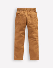 Slim Pull On Trousers - Butterscotch Brown