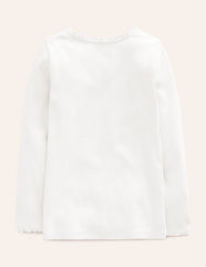Ribbed Long Sleeve T-shirt - White