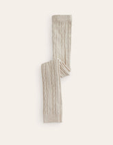 Cable Footless Tights - Oatmeal Marl