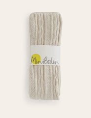 Cable Footless Tights - Oatmeal Marl