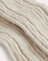 Cable Footless Tights - Oatmeal Marl