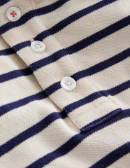 Piqué Polo Shirt - Ivory/College Navy