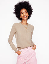 Eva Cashmere V - Neck Sweater - Chinchilla Melange