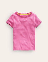Ribbed Short Sleeve T-shirt - Strawberry Ice