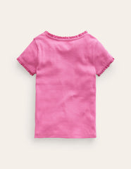 Ribbed Short Sleeve T-shirt - Strawberry Ice