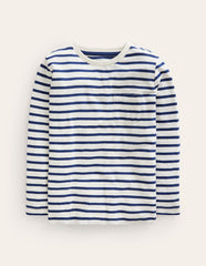 Everyday Long Sleeve T-shirt - Soft Ivory/ College Navy