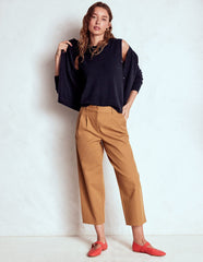 Eva Cashmere Crew Cardigan - Navy