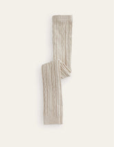 Cable Footless Tights - Oatmeal Marl