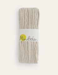 Cable Footless Tights - Oatmeal Marl