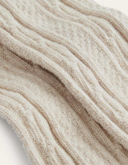 Cable Footless Tights - Oatmeal Marl