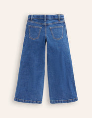 Wide Leg Pants - Mid Vintage Blue