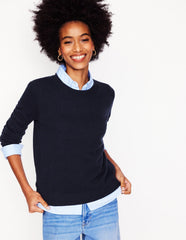 Eva Cashmere V - Neck Sweater - Navy