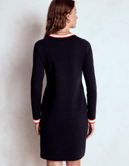 Holly Knitted Shift Dress - Navy