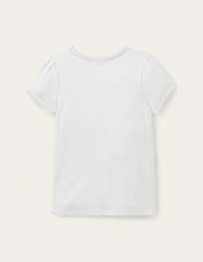 Short Sleeve Pointelle Top - White