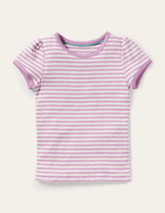 Short Sleeve Pointelle Top - Sugared Lilac