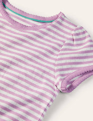 Short Sleeve Pointelle Top - Sugared Lilac