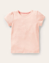 Short Sleeve Pointelle Top - Provence Dusty Pink