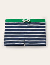 Swim Trunks - Navy Blue/White