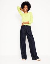 Mid Rise Fluid Denim Pants - Indigo Rinse