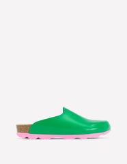 Lyla Colour Block Clogs - Rich Emerald