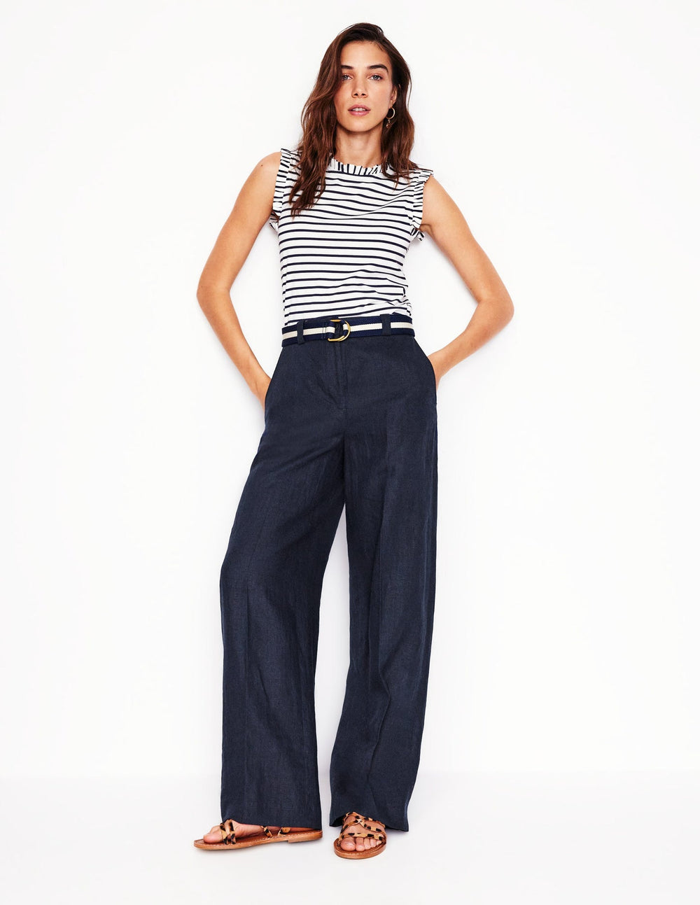 Westbourne Linen Pants - Navy