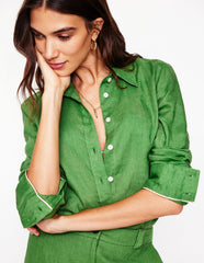 Sienna Linen Shirt - Paradise Green