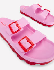 Lyla Double Buckle Sliders - Soft Pink