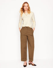 Emilia Cotton Crew Sweater - Warm Ivory