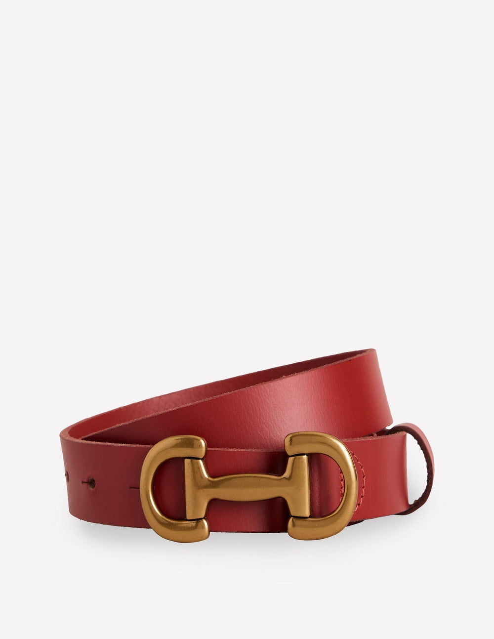 Iris Snaffle - Trim Leather Belt - RED