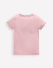 Short Sleeve Ribbed T-shirt - French Pink