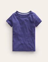Short Sleeve Ribbed T-shirt - Starboard Blue