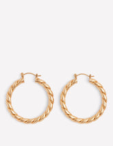 Large Chunky Twist Hoops - Gold