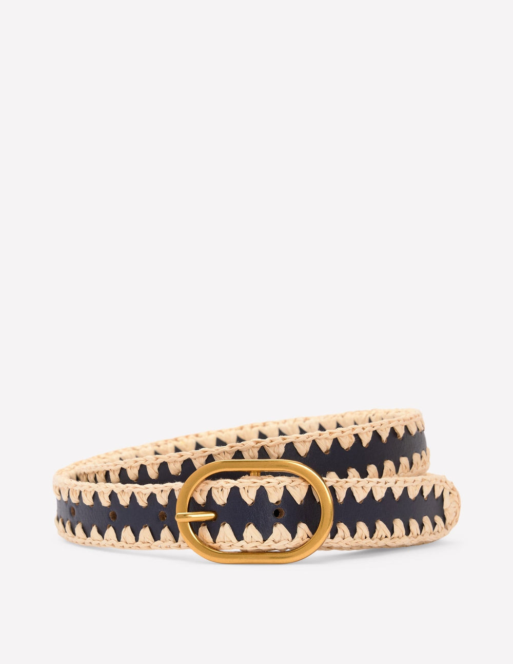 Whipstitch Classic Belt - Navy/Ivory