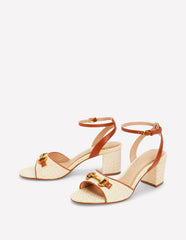 Iris Snaffle Block Heel Sandal - Natural